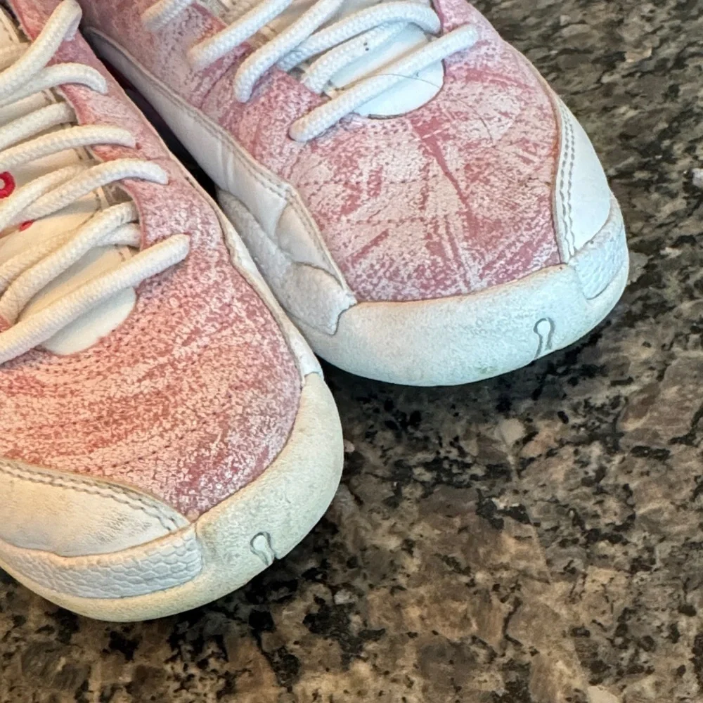 Jordan retro 12 Kids Sneakers in Pink and white 5Y or 7Womens